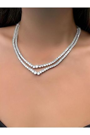 گردنبند استیل ( فولاد ) رنگی زنانه روکش نقره MyladyAccessoriess - کد 860203455
