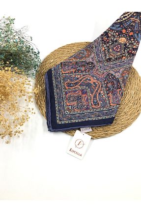 روسری آبی پنبه ای Kamelya - کد 870881964