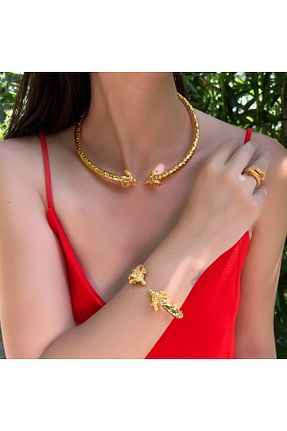 ست جواهر طلائی زنانه روکش طلا Ma Atölye - کد 824994777