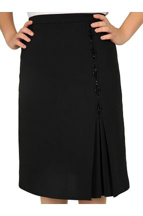دامن سایز بزرگ مشکی زنانه پارچه Butik - کد 384045136