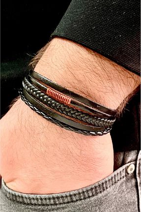 دستبند استیل (فولاد) مشکی مردانه Bay hediye - کد 870928264
