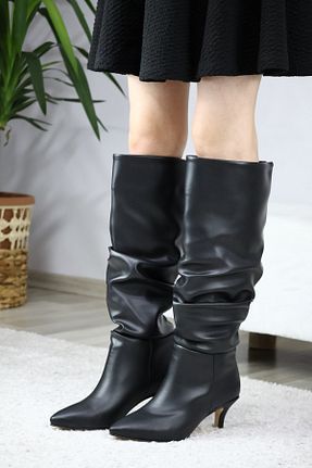 چکمه مشکی زنانه چرم مصنوعی asmi shoes - کد 870926357