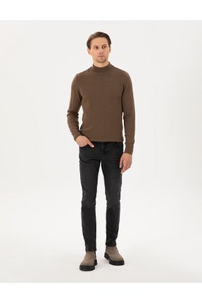 شلوار جین قهوه ای مردانه پاچه تنگ Pierre Cardin - کد 871010252