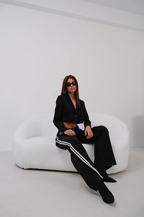 شلوار مشکی زنانه پنبه - پلی استر - الاستین Black Fashion - کد 871342635
