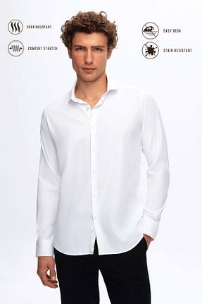 پیراهن سفید مردانه اسلیم فیت TWN - کد 829231423