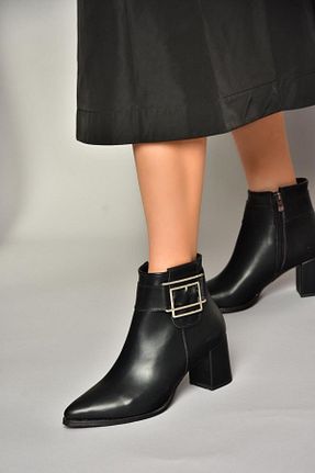 بوت / نیم بوت مشکی زنانه چرم مصنوعی Fox Shoes - کد 871021970