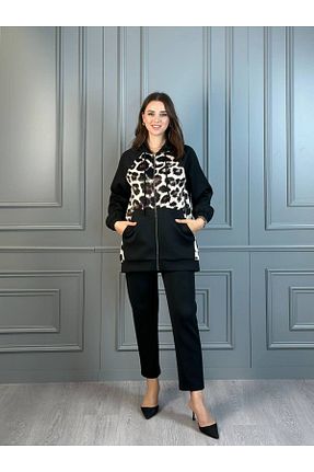ست بالاتنه و پائین تنه مشکی زنانه بافتنی Jupe - کد 871020053