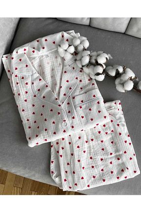 ست لباس راحتی سفید زنانه Mix PEMBİŞ HOMEWEAR - کد 871015649