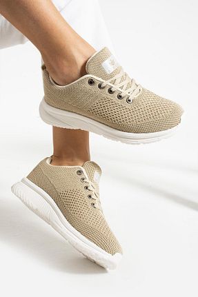 کفش اسنیکر بژ زنانه بند دار mackrock sports - کد 836337443