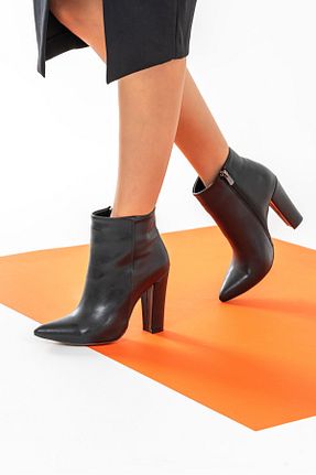 بوت / نیم بوت مشکی زنانه چرم مصنوعی ESPADRİN - کد 871054985