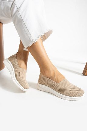 کفش اسنیکر بژ زنانه بدون بند mackrock sports - کد 836337951