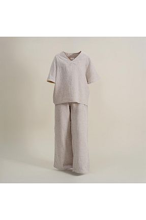 ست لباس راحتی بژ زنانه ساده Ecocotton - کد 871055450