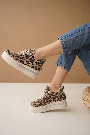 کفش اسنیکر قهوه ای زنانه بند دار TOPUK - کد 871073836