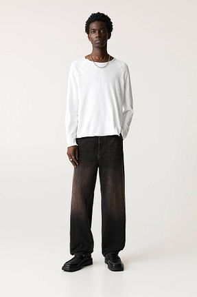 شلوار جین مشکی مردانه پاچه لوله تفنگی Pull & Bear - کد 871080324