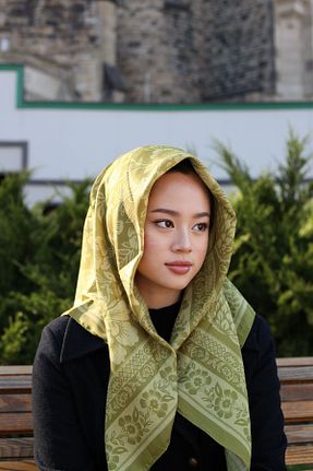 روسری سبز پنبه پلی استر başörtü dükkanı - کد 871074887