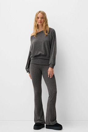 شلوار طوسی زنانه پلی استر Bershka - کد 871070226