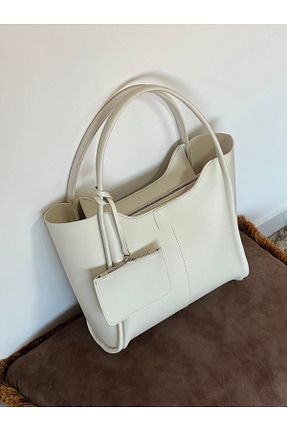 کیف دوشی بژ زنانه چرم مصنوعی Moda azza - کد 871105506