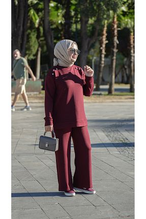 ست گرمکن حجاب زرشکی زنانه Relaxed RENGARENG - کد 871363148