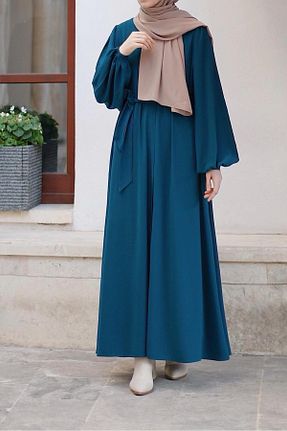 کلاه و ابایا آبی زنانه بافتنی ANDE - کد 871132839