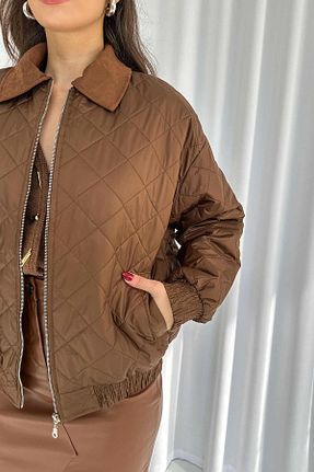 کاپشن قهوه ای زنانه A-Form فیت Mine Tan Butik - کد 871139101