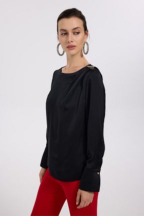 بلوز مشکی زنانه ساده Ekol - کد 871166008