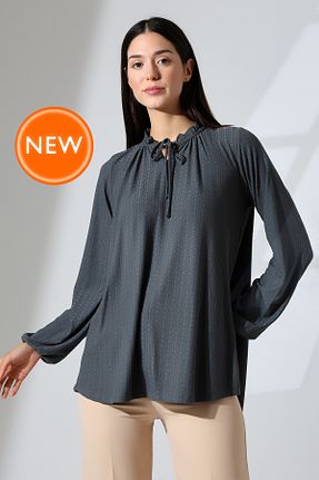 بلوز حجاب طوسی زنانه رگولار Şiir - کد 840436583