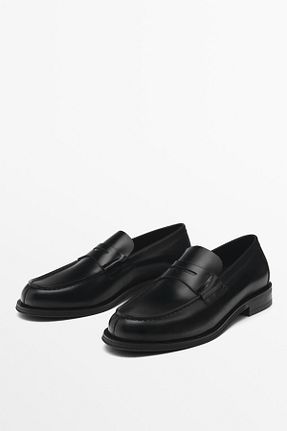 کفش لوفر مشکی مردانه چرم خالص Massimo Dutti - کد 871155859