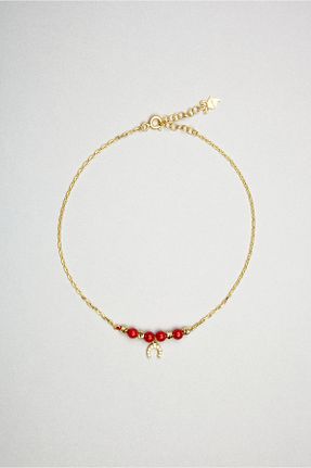 خلخال جواهر قرمز زنانه روکش طلا So Chic - کد 121533702
