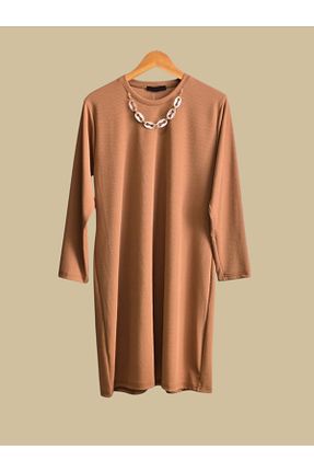 تونیک حجاب قهوه ای زنانه پنبه ای ENDAMIM - کد 871196858