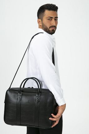 کیف لپ تاپ و مدارک مشکی زنانه چرم مصنوعی Necati Çanta - کد 683357920