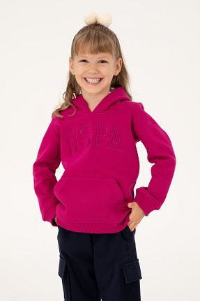 سوئیشرت صورتی بچه گانه ساده U.S. Polo Assn. - کد 871376540