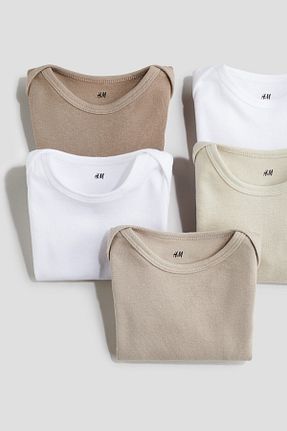 بادی سفید بچه گانه یقه دوچرخه H&M - کد 858376921