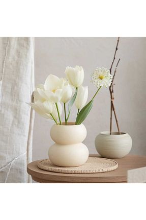 گلدان بژ سرامیک Lui Tasarım - کد 871233291