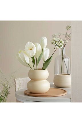 گلدان بژ سرامیک Lui Tasarım - کد 871233291