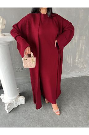 ست بالاتنه و پائین تنه زرشکی زنانه تریکو MAY MARA - کد 871249332