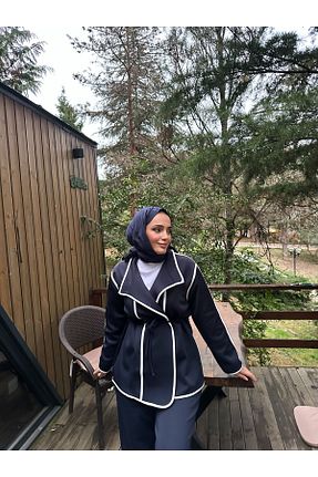 ست بالاتنه و پائین تنه حجاب سرمه ای زنانه گشاد YeQun - کد 871257639