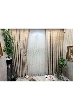 پرده زمینه بژ ساتن NİVEMESHOME - کد 816763968
