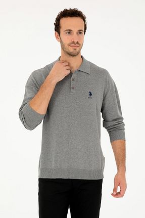 پلیور طوسی مردانه ساده U.S. Polo Assn. - کد 871264642