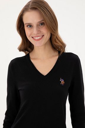 پلیور مشکی زنانه ساده U.S. Polo Assn. - کد 871262019