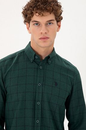 پیراهن سبز مردانه یقه پیراهنی U.S. Polo Assn. - کد 871282572