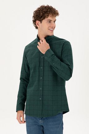 پیراهن سبز مردانه یقه پیراهنی U.S. Polo Assn. - کد 871282572
