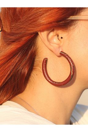 گوشواره جواهر زرشکی حلقه Doa Design - کد 871297408