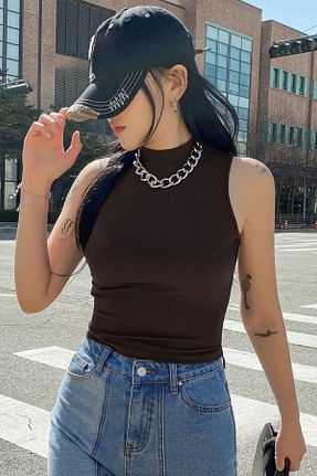 بلوز قهوه ای زنانه ساده Lenezza - کد 871307623