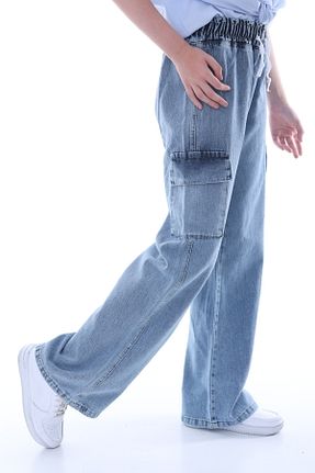 شلوار جین آبی بچه گانه پاچه گشاد Pantulux - کد 871415804