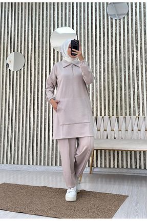 ست بالاتنه و پائین تنه حجاب بژ زنانه مام فیت Moda Krash - کد 871312625