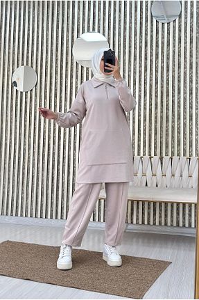 ست بالاتنه و پائین تنه حجاب بژ زنانه مام فیت Moda Krash - کد 871312625
