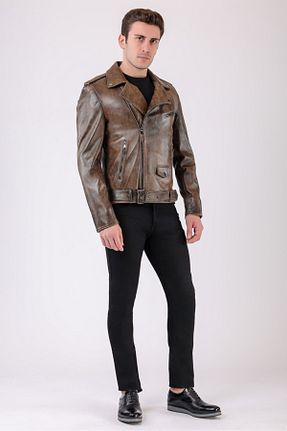 کت خاکی مردانه رگولار Leather Club - کد 871311218