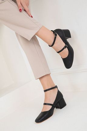 کفش پاشنه بلند کلاسیک مشکی زنانه چرم مصنوعی SOHO - کد 867641329