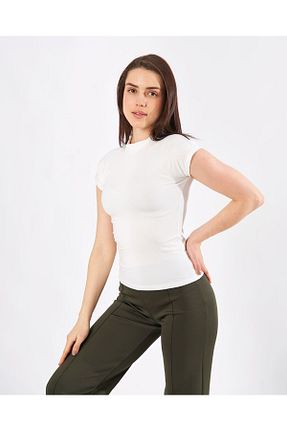 تیشرت سفید زنانه اسلیم فیت Jorex - کد 871327714