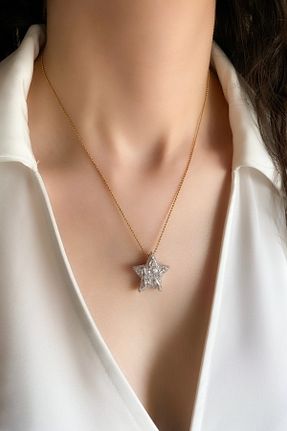 گردنبند استیل ( فولاد ) طلائی زنانه استیل (فولاد) DEMOKAN - کد 871330755